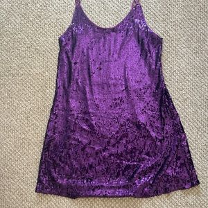 Purple Sequin Mini Dress